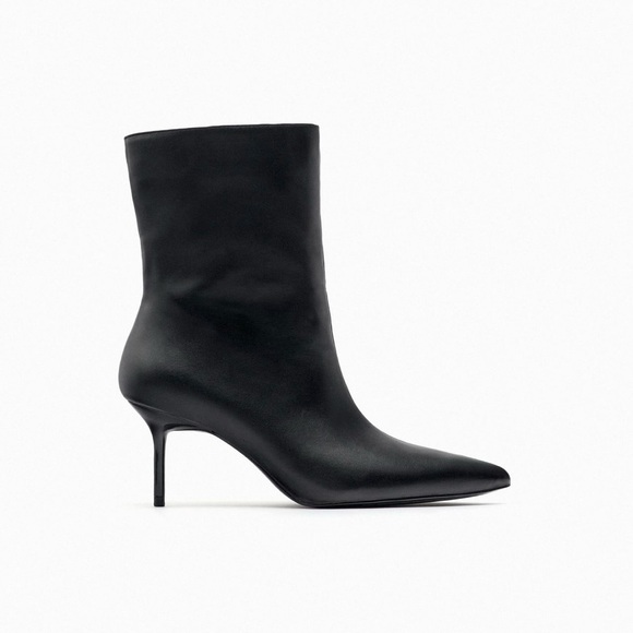 NWT ZARA Stiletto Heel Booties - Black - Picture 2 of 5